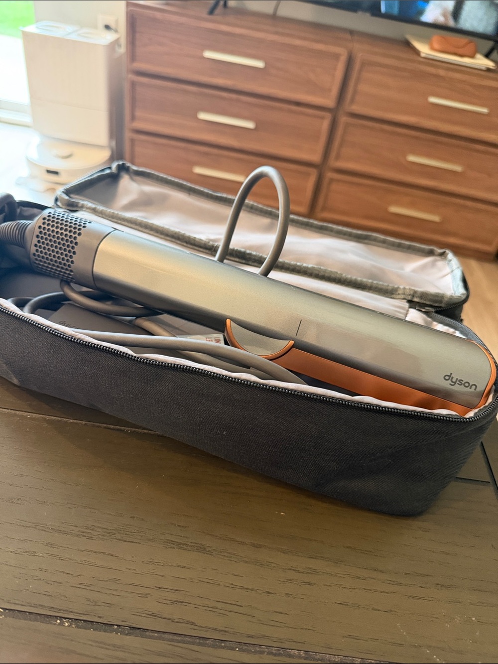 Dyson Airstrait Silver and Gold Hair Styler